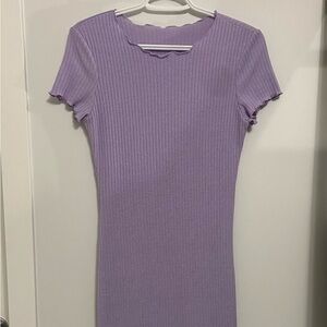 SHEIN Lilac Ribbed Mini Dress